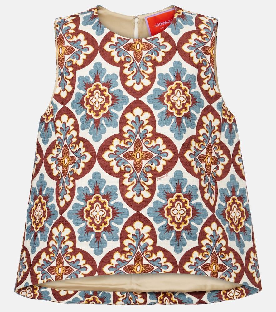 la doublej la scala printed cotton top