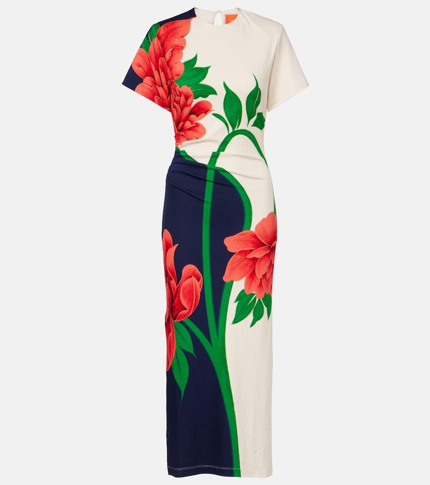 la doublej lela floral jersey maxi dress