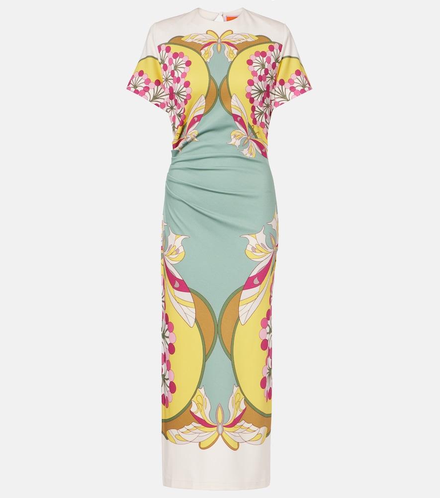 la doublej lela printed jersey midi dress