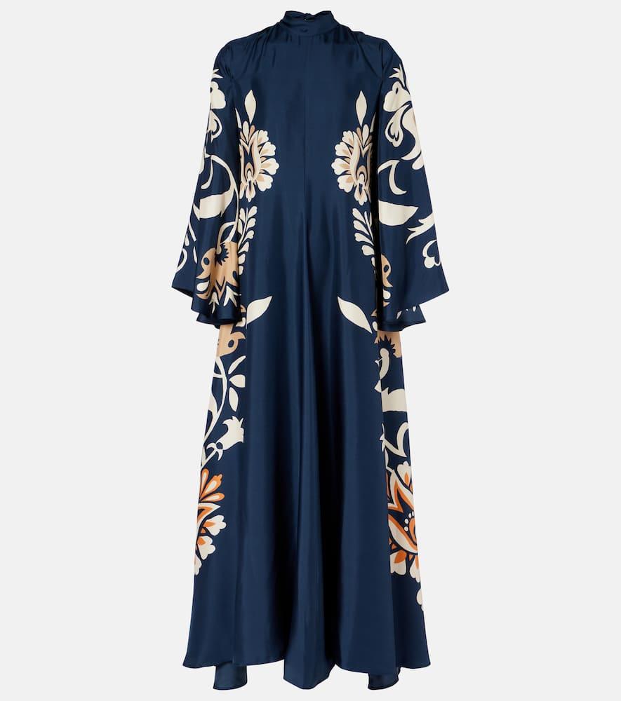 la doublej magnifico floral silk twill maxi dress