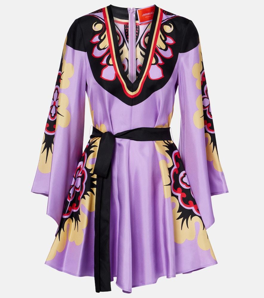 la doublej magnifico placée silk twill minidress