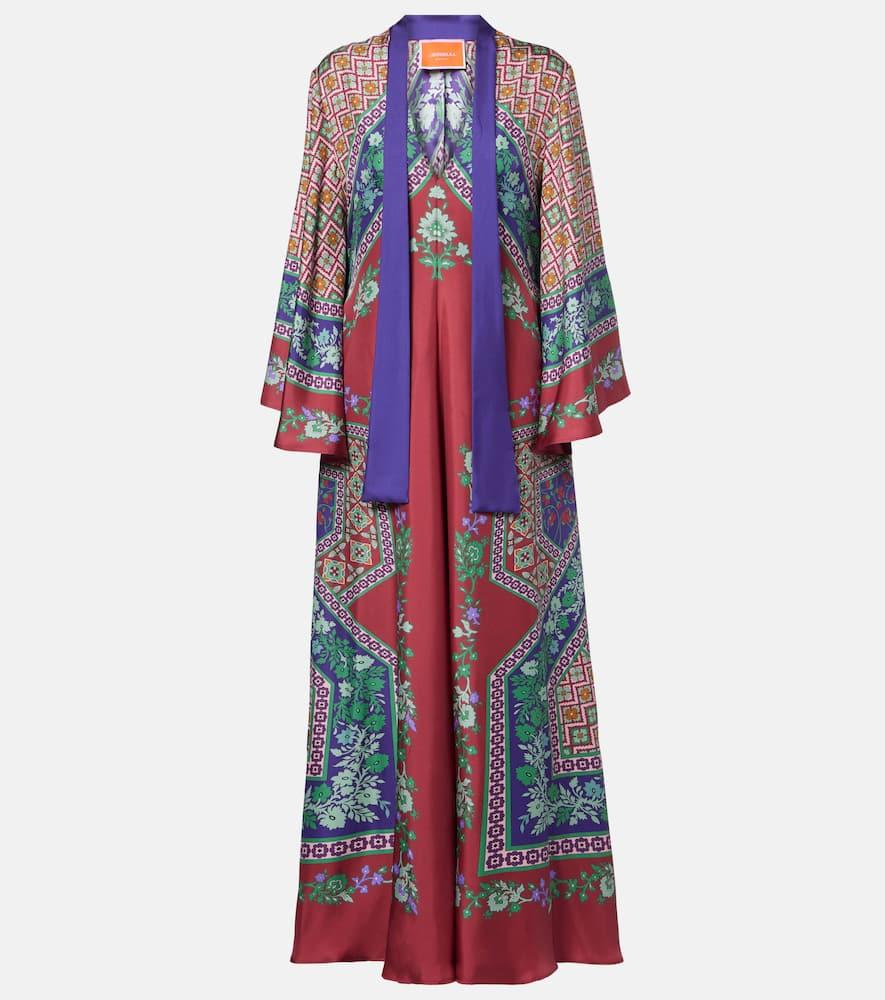 la doublej magnifico printed silk maxi dress