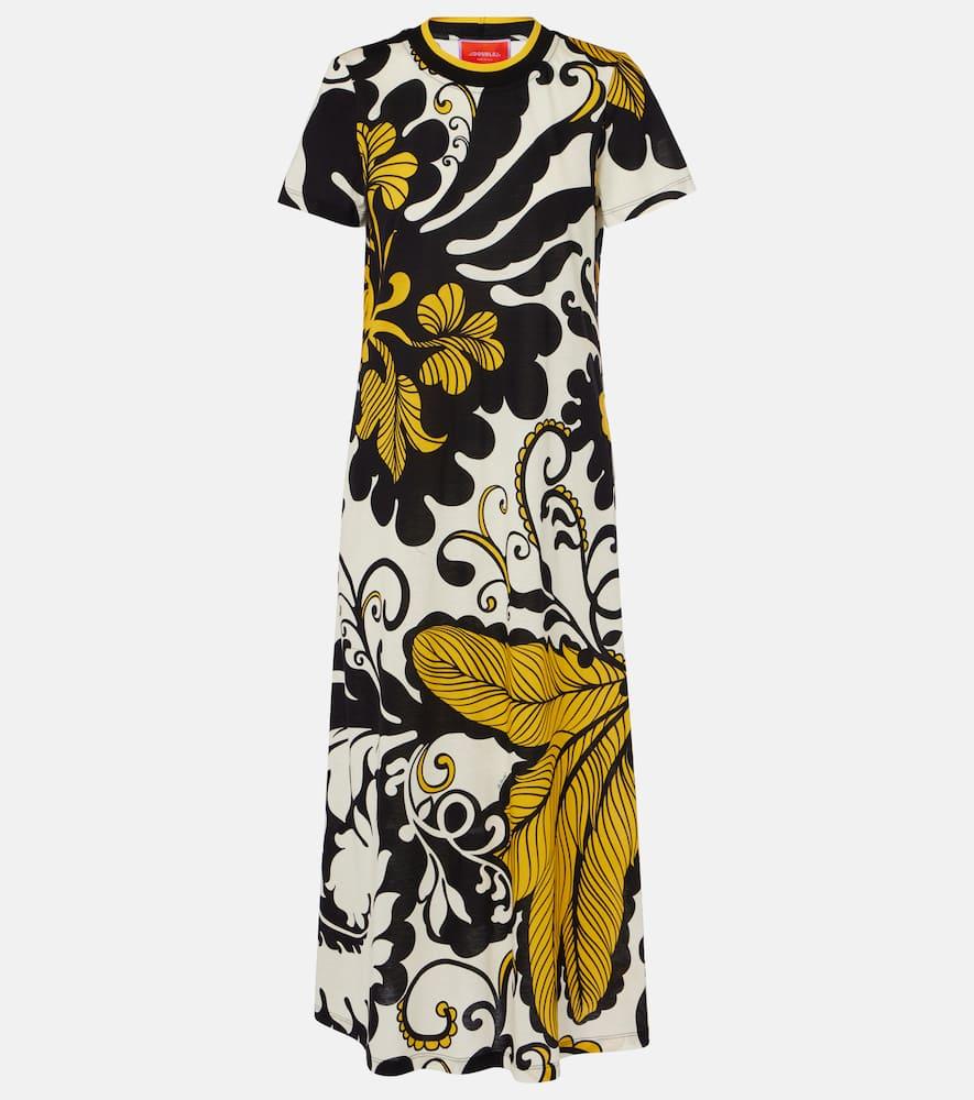 la doublej meditation floral cotton midi dress