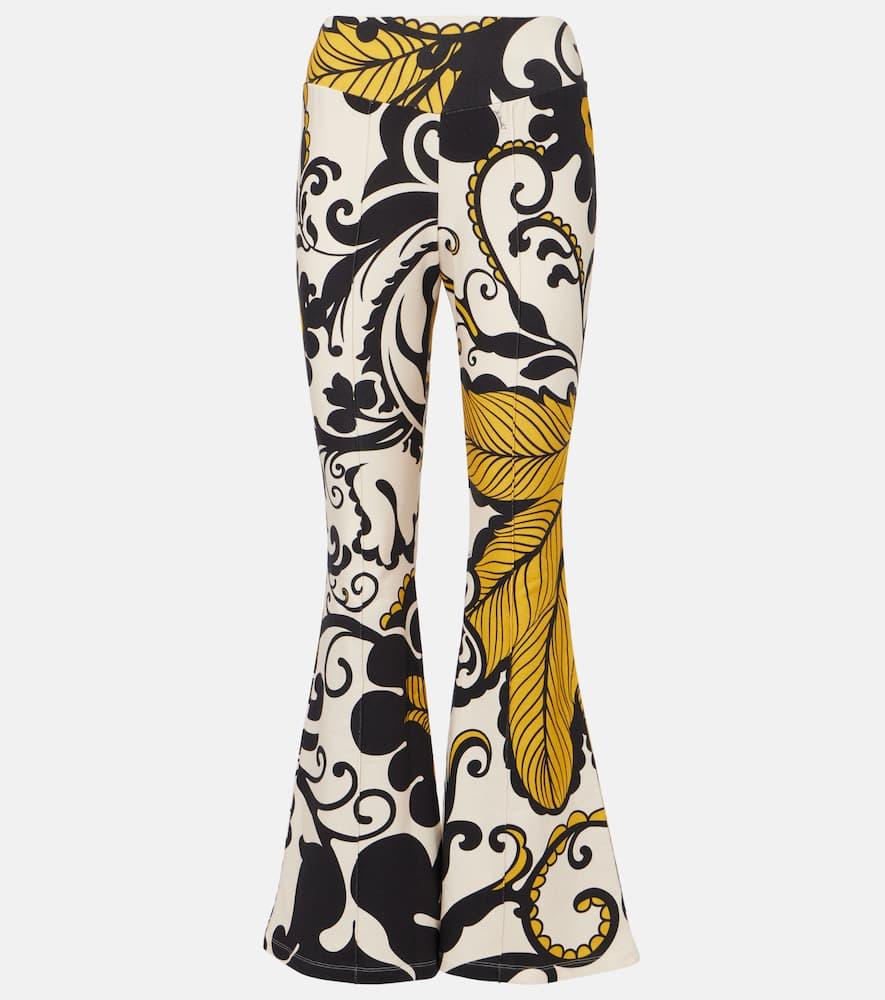 la doublej meditation printed fleece flared pants