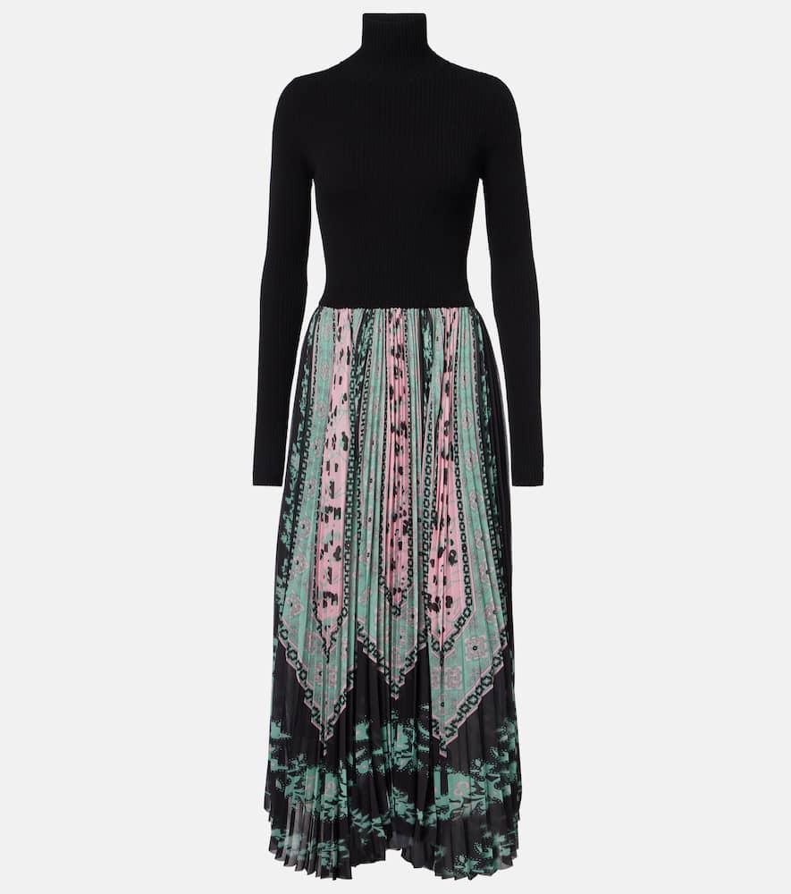 la doublej moondance plissé satin midi dress