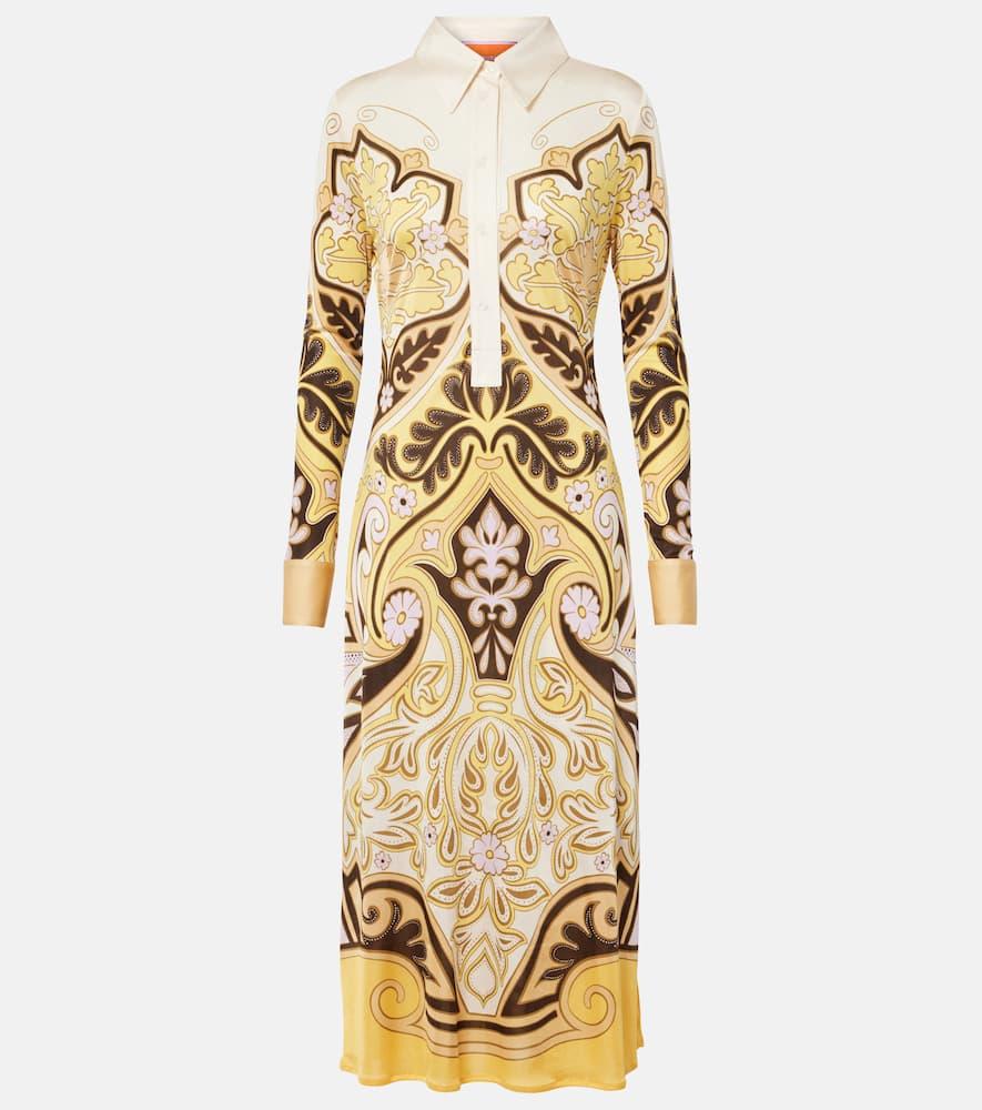 la doublej perry printed midi dress