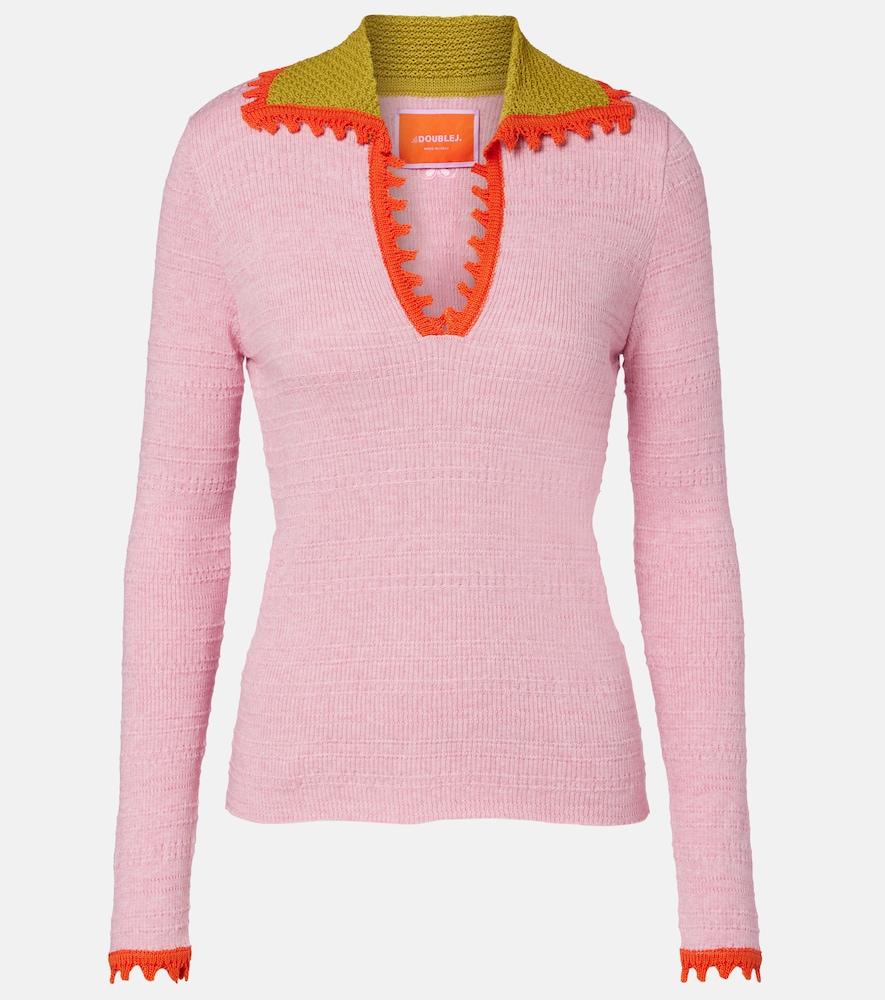 la doublej picket cotton and wool sweater