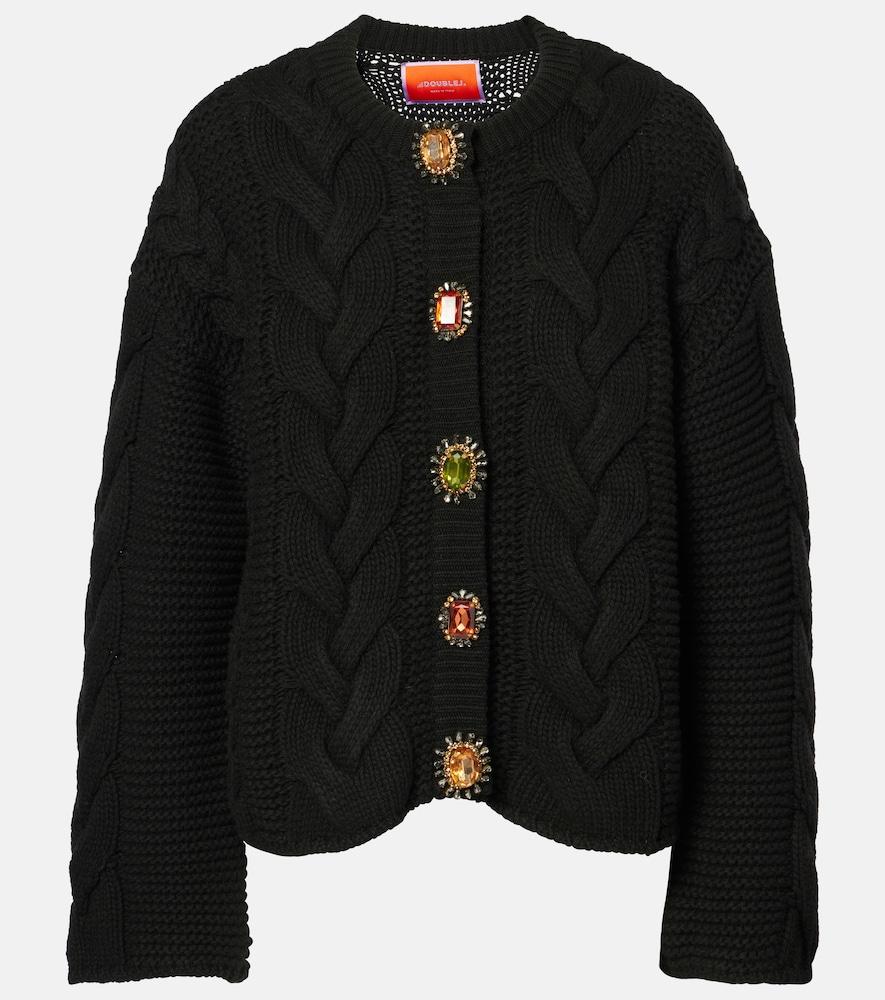 la doublej portrait embellished cardigan