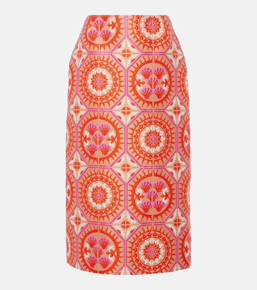 la doublej printed midi skirt