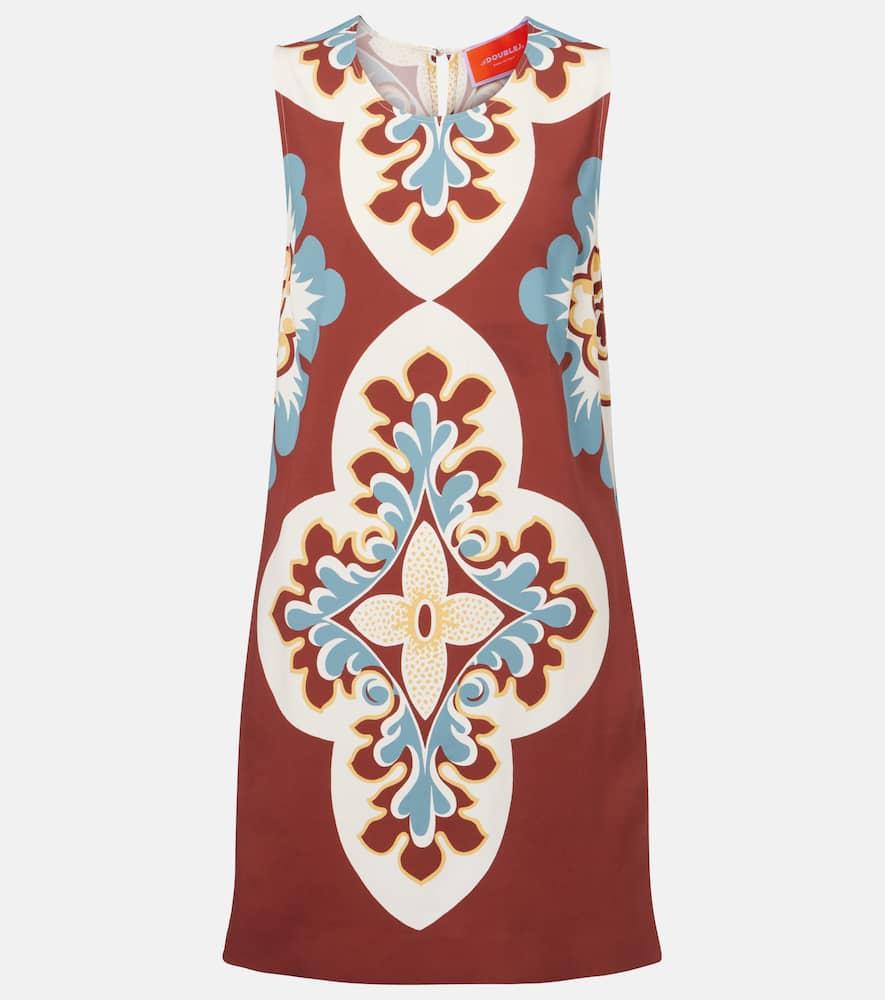 la doublej printed satin shift dress
