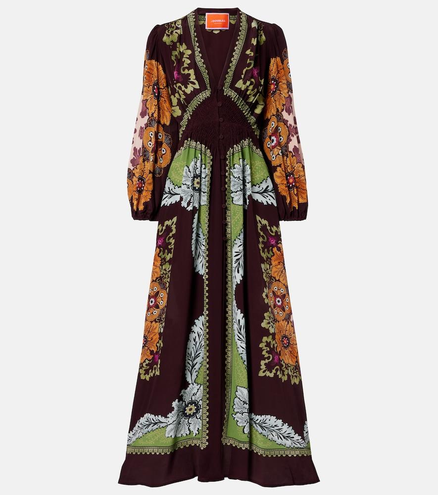la doublej printed silk maxi dress