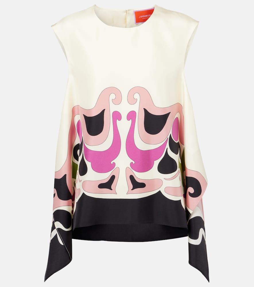 la doublej san carlo printed silk twill top