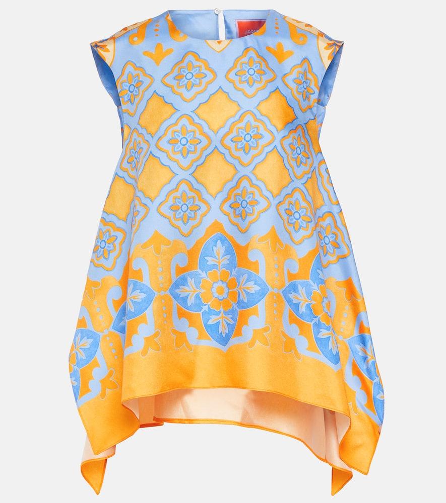 la doublej san carlo printed silk twill top