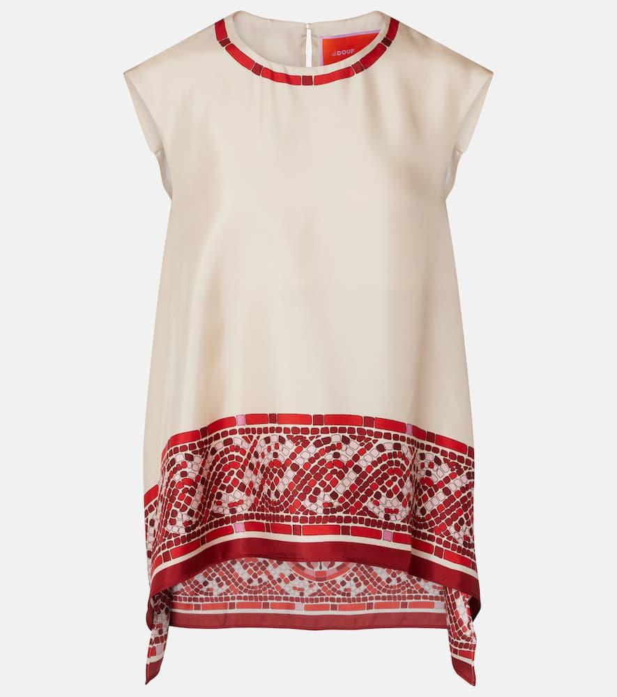 la doublej san carlo printed silk twill top