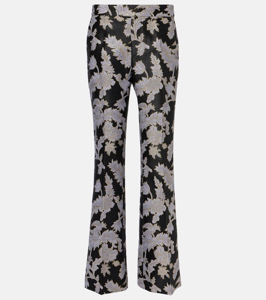 la doublej saturday night jacquard bootcut pants