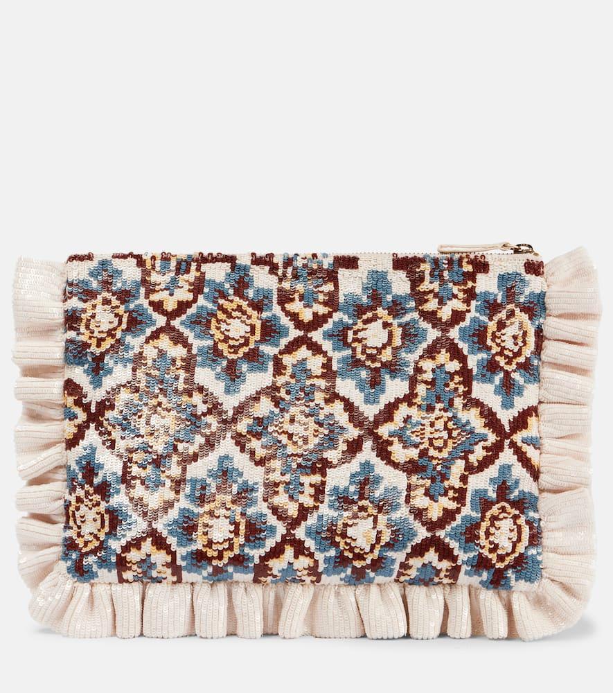 la doublej sequined pouch