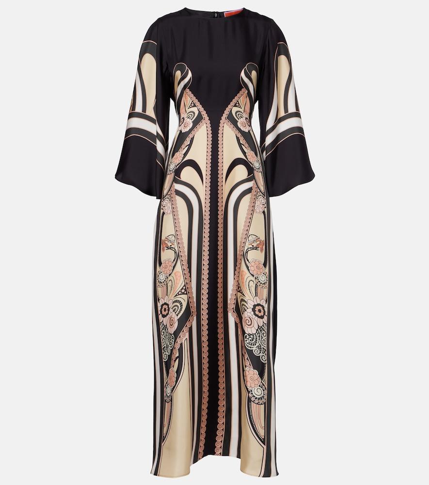 la doublej sorella printed silk maxi dress