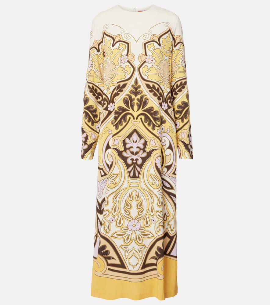 la doublej spells placée printed maxi dress