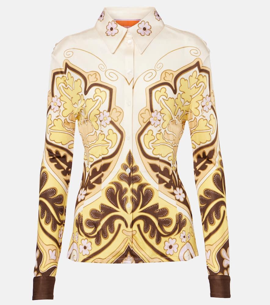 la doublej spells placée printed shirt