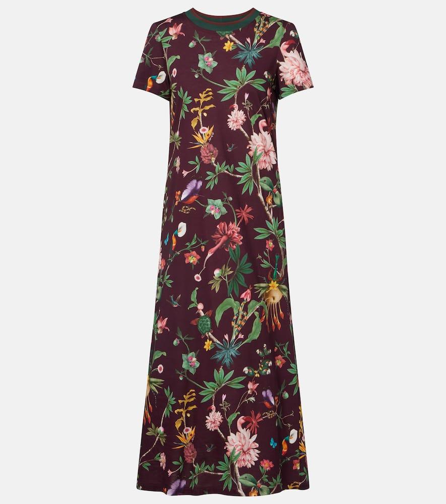 la doublej sporty swing floral cotton midi dress