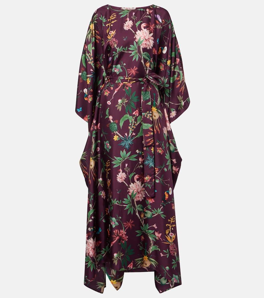 la doublej square floral silk kaftan