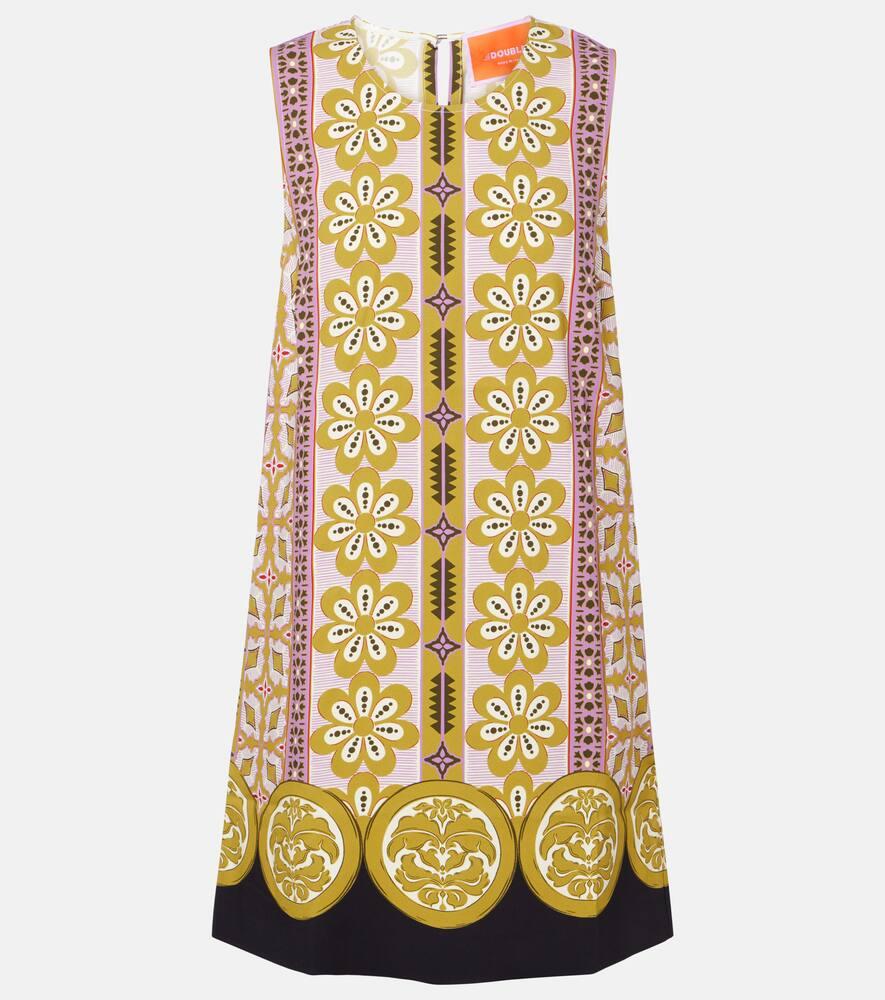 la doublej stretch tunic printed satin minidress