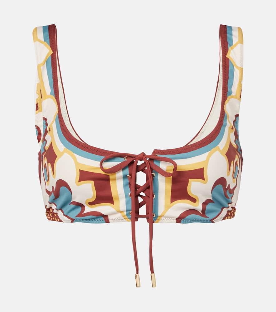 la doublej sunset floral bikini top