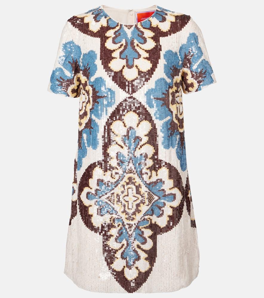 la doublej super mini swing sequined minidress