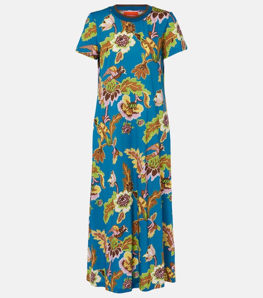la doublej swing printed cotton maxi dress