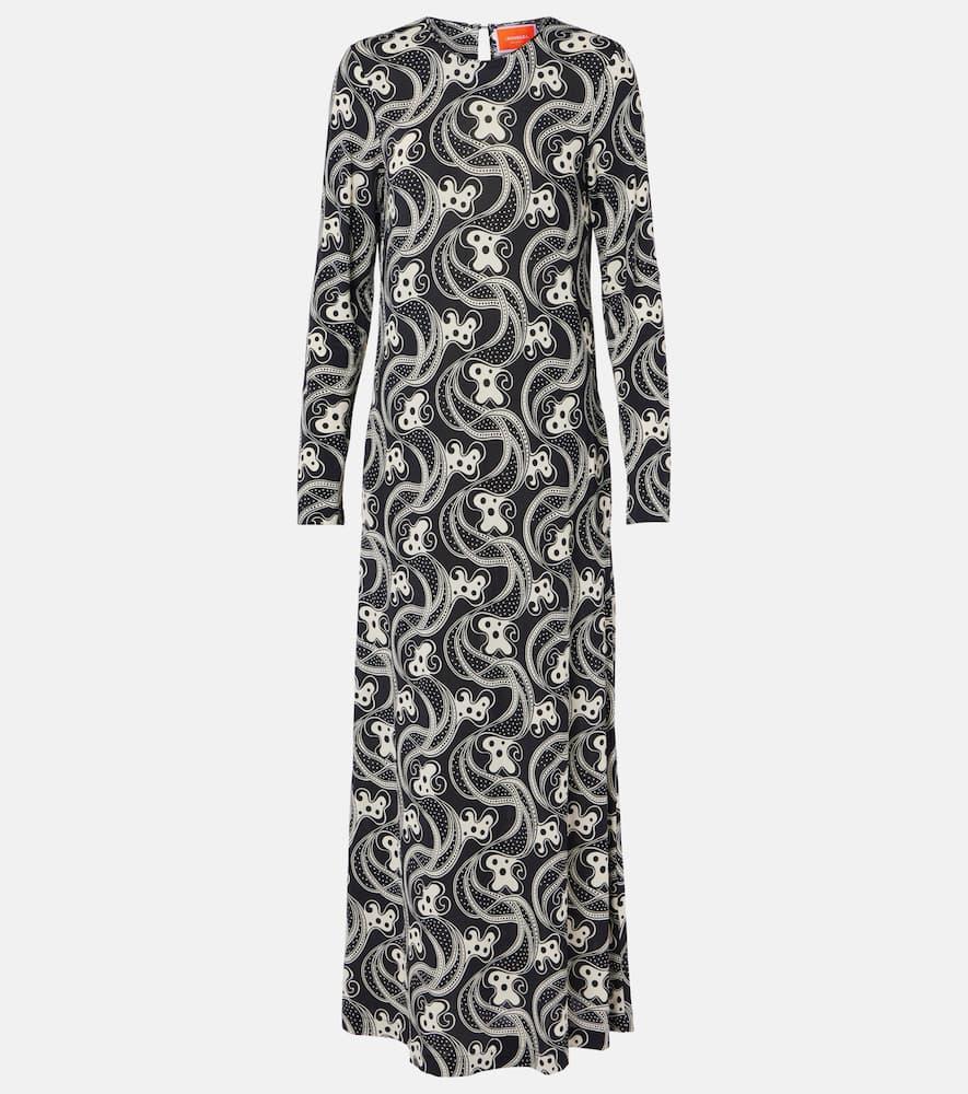 la doublej swing printed jersey midi dress