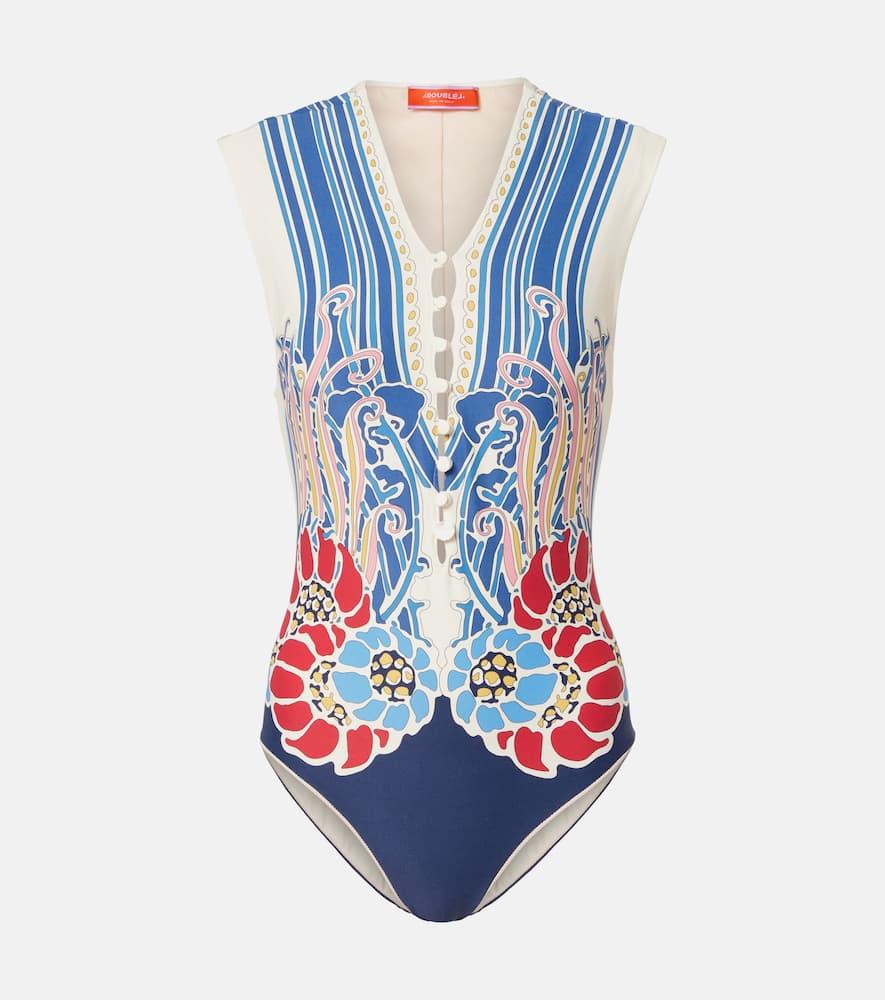 la doublej tutto suit printed swimsuit