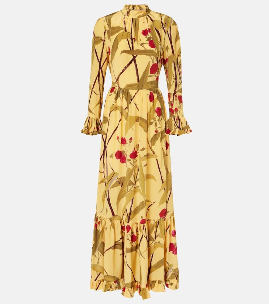 la doublej visconti silk crêpe de chine maxi dress