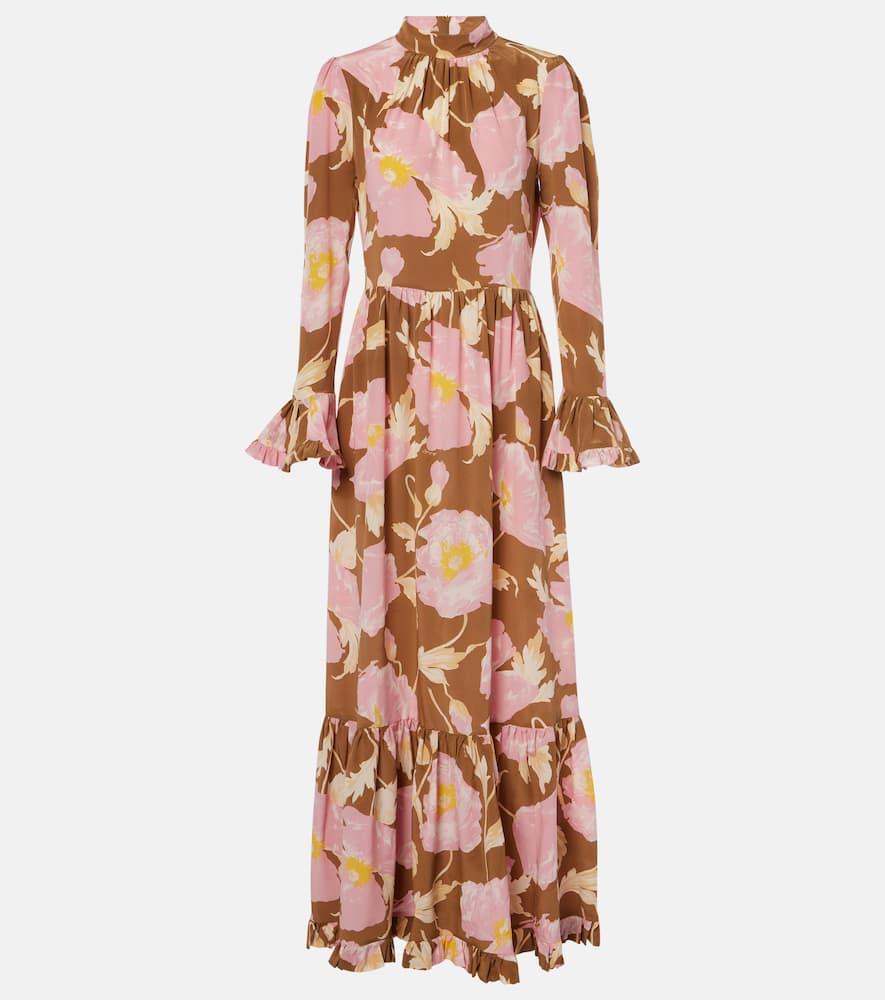 la doublej visconti silk crêpe de chine maxi dress