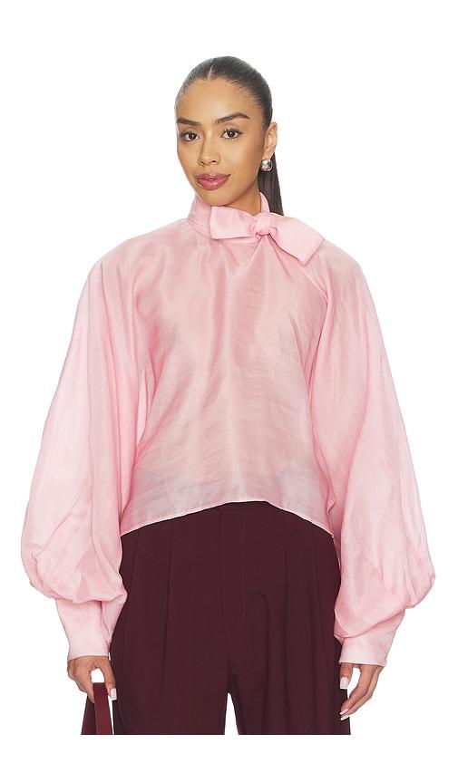 la fuori petal pink tie-up top in pink.