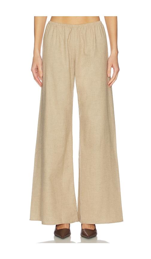 la ligne flannel colby pant in tan.