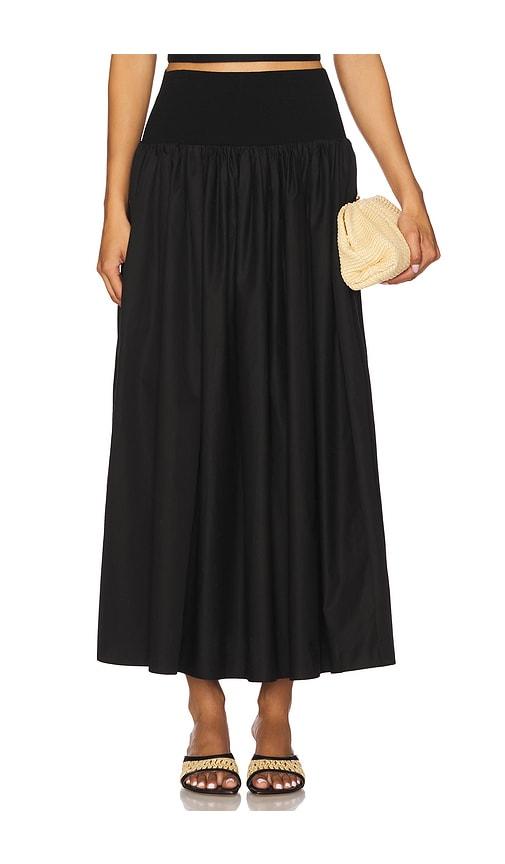 la ligne knit yoke skirt in black.