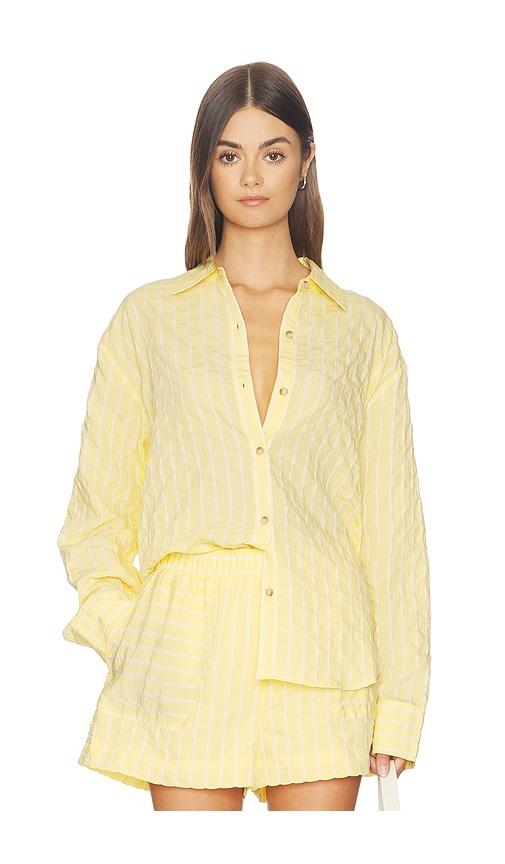 la ligne oversized button down shirt in lemon.