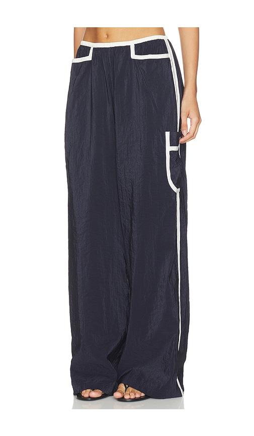 la ligne pull on trouser in navy.