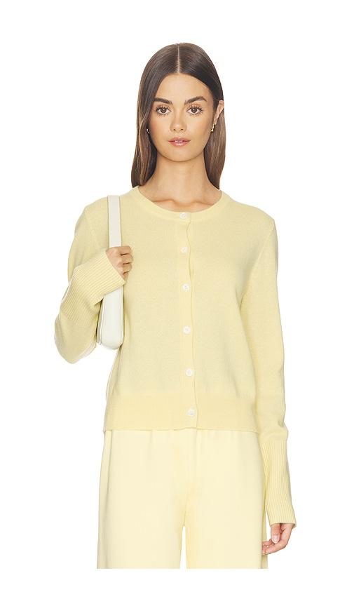 la ligne solid lean lines cardigan in lemon.