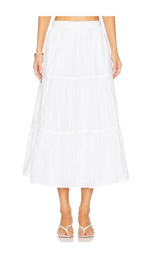 la ligne tiered skirt in ivory.