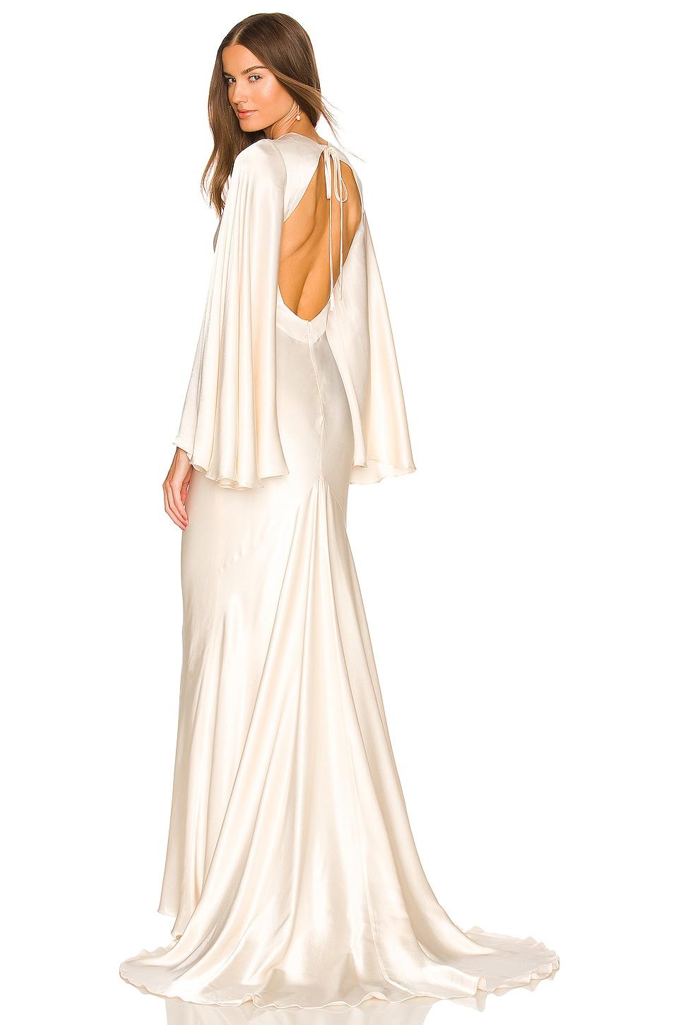 la lune circle sleeve backless maxi dress