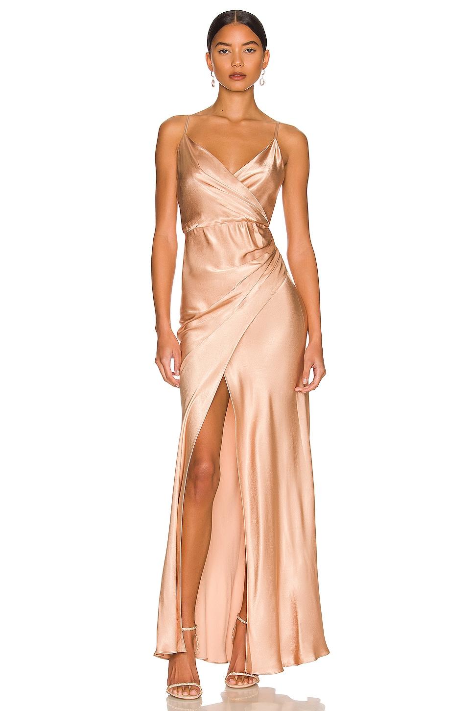 la lune cross draped maxi dress