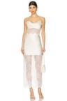 la lune cumulus silk lace maxi dress