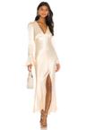 la lune frill cuff bias midi dress