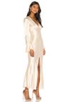 la lune frill cuff bias midi dress