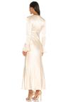 la lune frill cuff bias midi dress