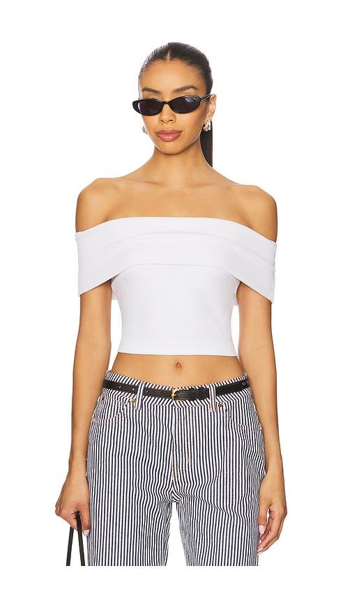 la made don't think twice off shoulder top in ivory.