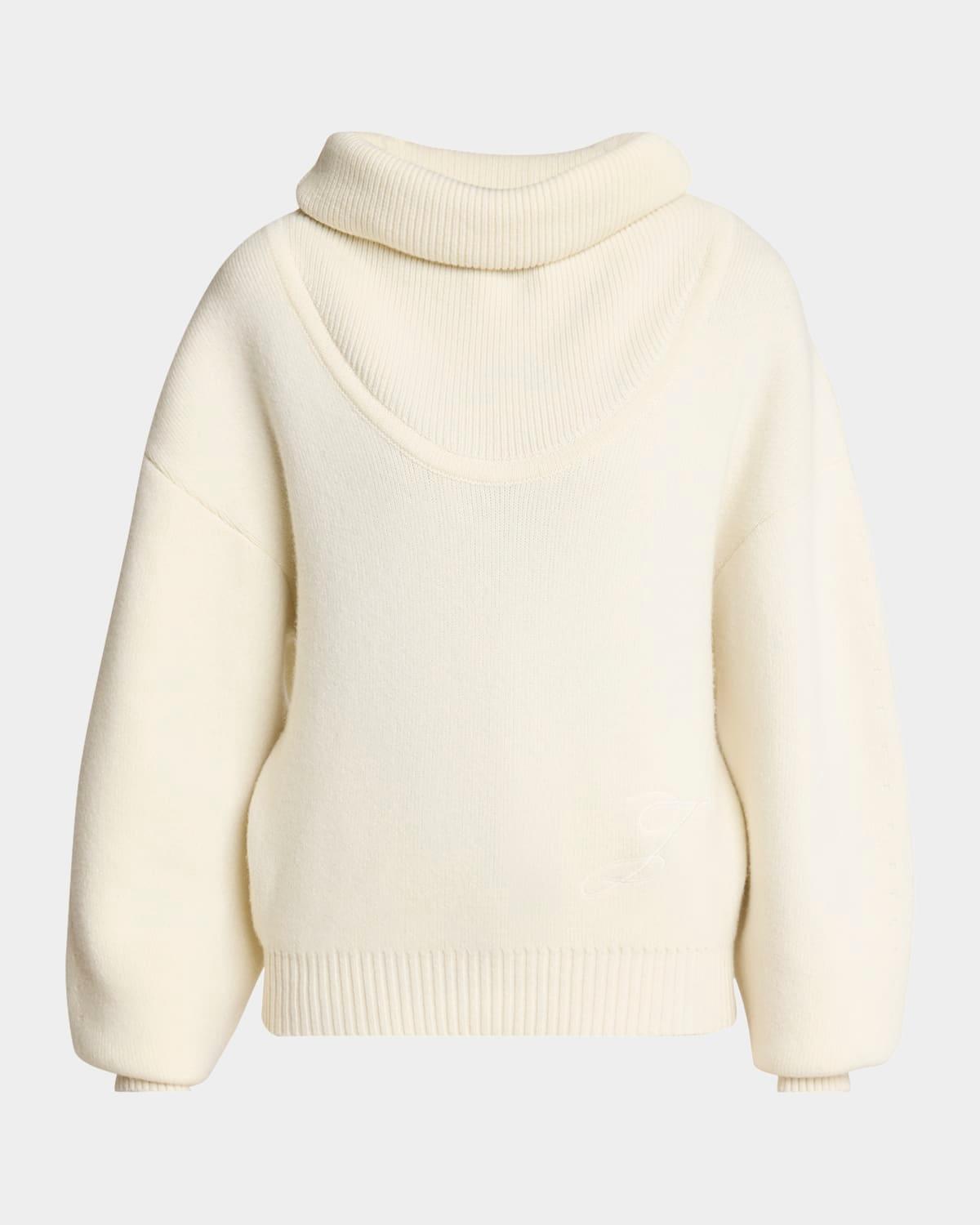 la maille pallone turtleneck wool-cashmere sweater