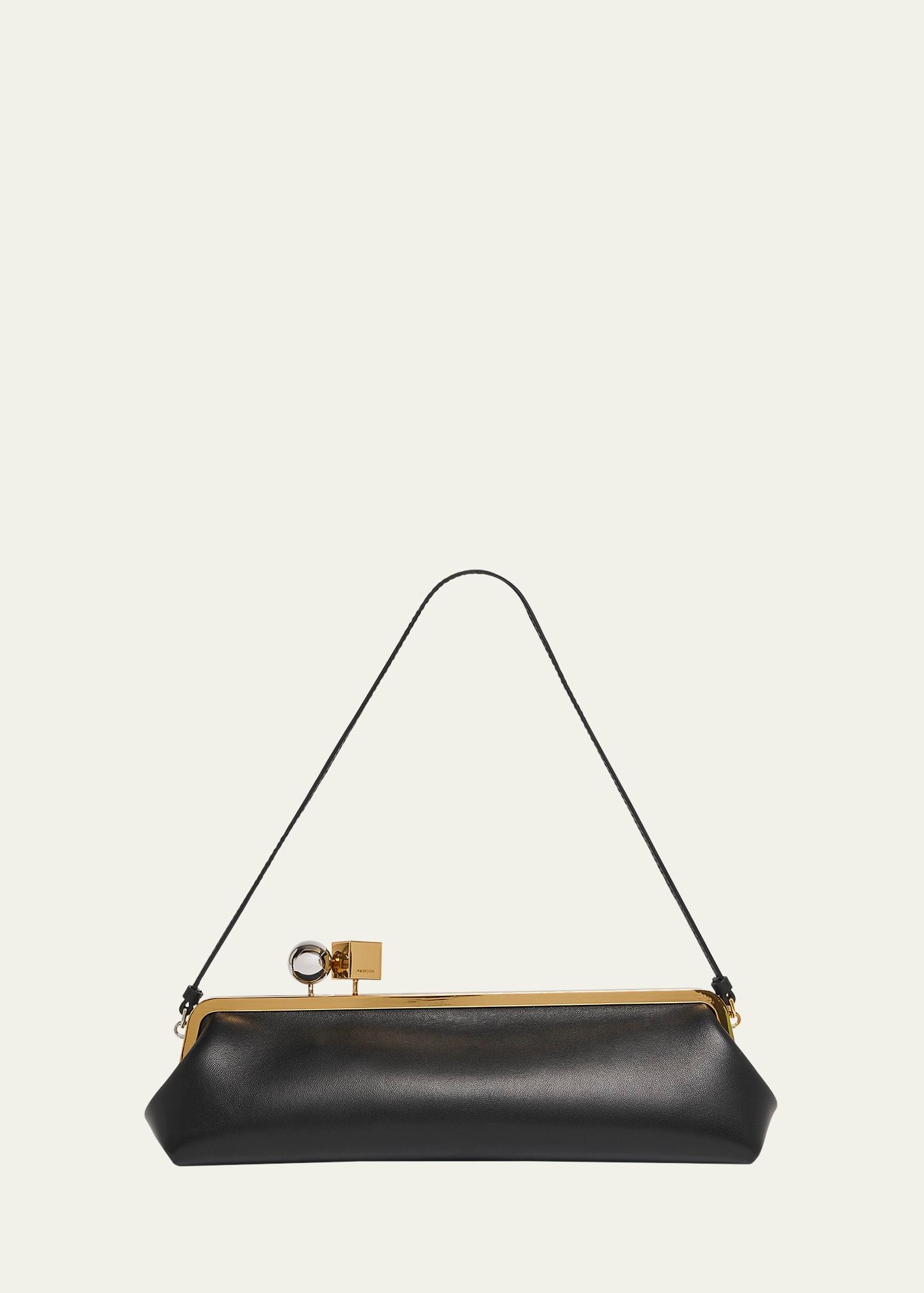 la pochette salon leather shoulder bag