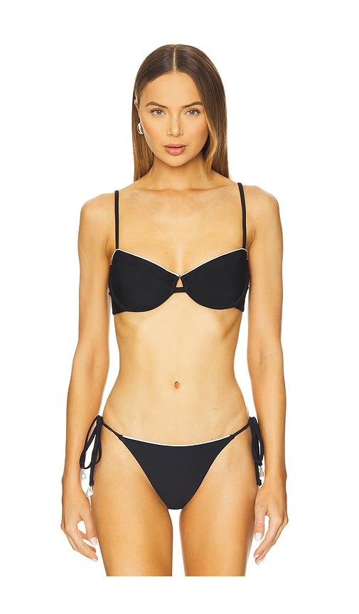 la porte fonda underwire bikini top in black.
